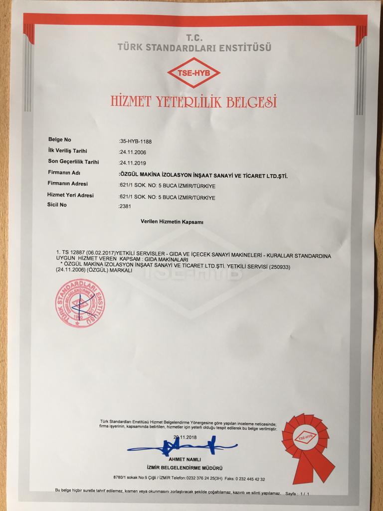 H.YETERLİLİK BELGESİ